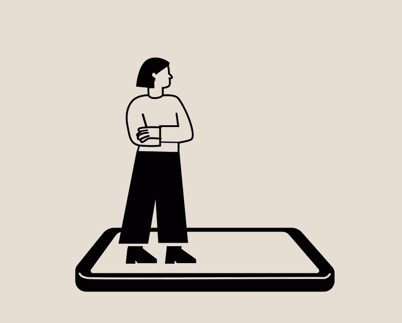 Woman standing on a phone