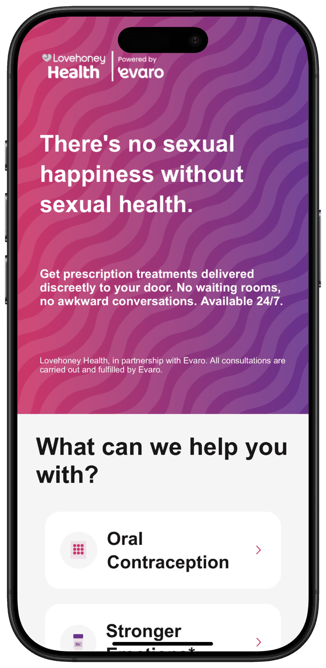 Phone showing Evaro site